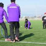 龍谷高と盲学校がブラインドサッカーで交流（2020年12月7日）