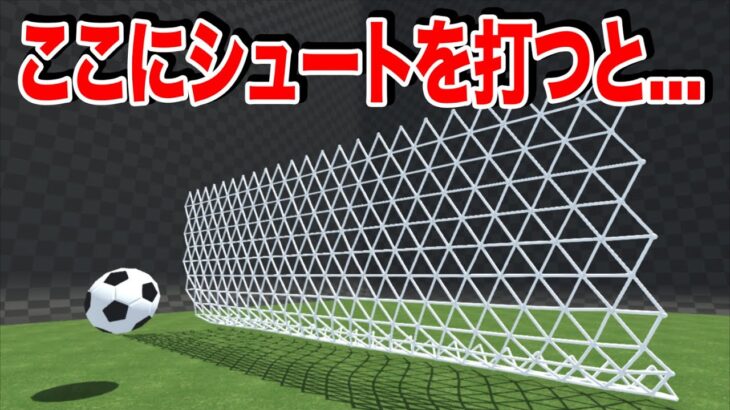 三角形で構成されたサッカーゴールにシュートすると…【物理エンジン】