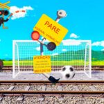【踏切アニメ】サッカーをして遊ぶふみきりカンカン😂😂😂Railroad crossing playing soccer!!